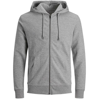 Jack & Jones Plus Size Basic Zip Hoodie Grey Melange