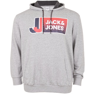 Jack & Jones Plus Size Logan Ss23 Hoodie Grey Melange