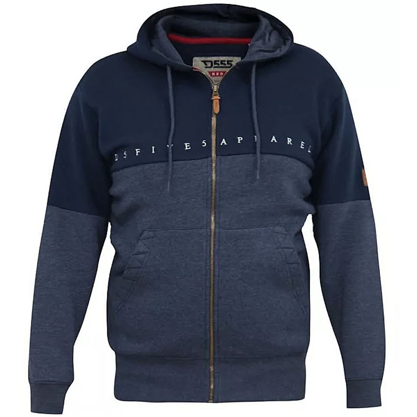 Plus Size Moreton Zip Hoodie Navy/Denim Marl