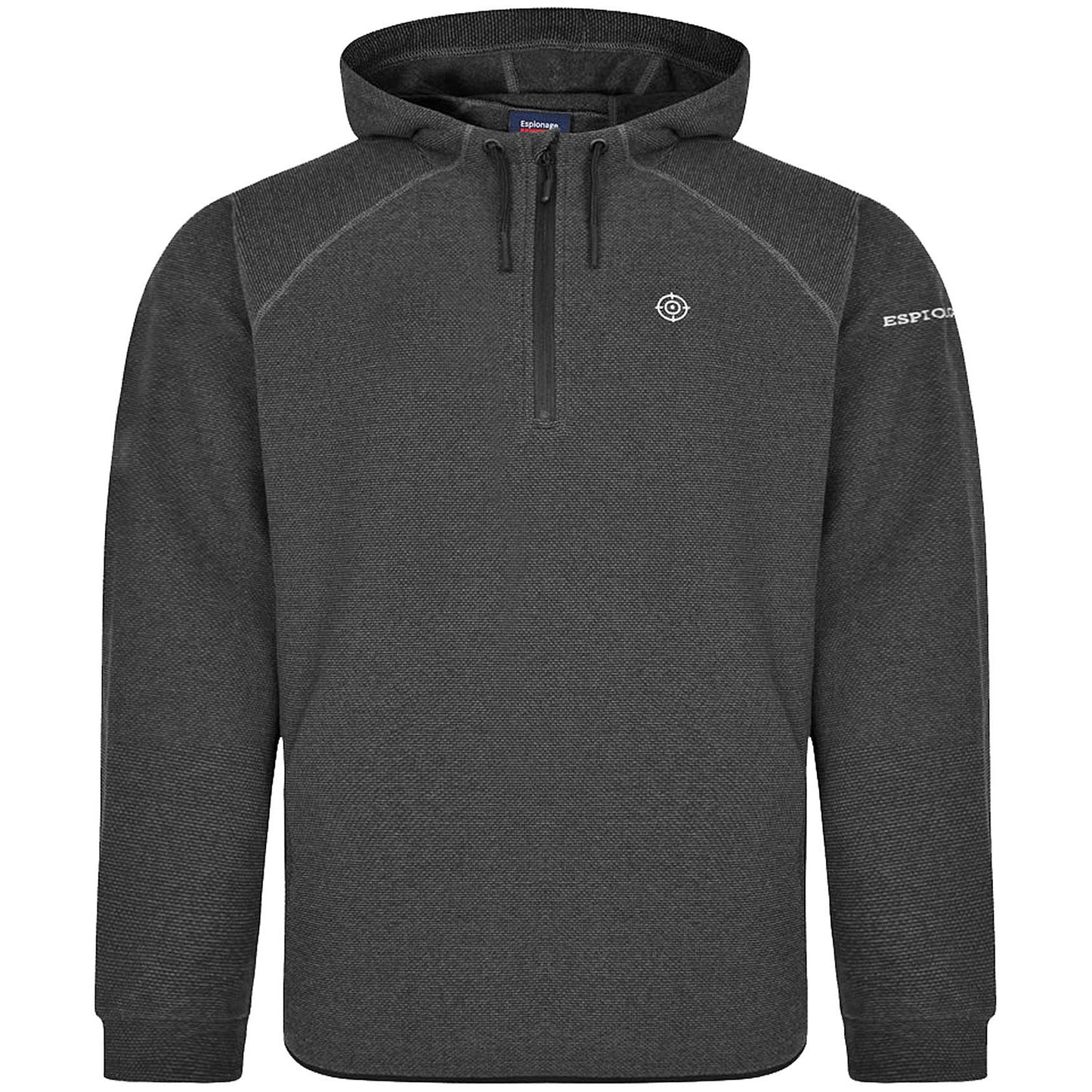 Espionage Plus Size Textured Hoodie Charcoal