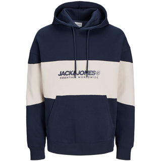 Jack & Jones Plus Size Legacy Blocking Hoodie Navy Blazer