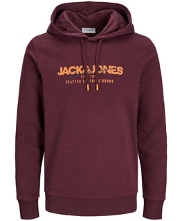 Jack & Jones Plus Size Alvis Graphic Overhead Hoodie Vineyard Wine