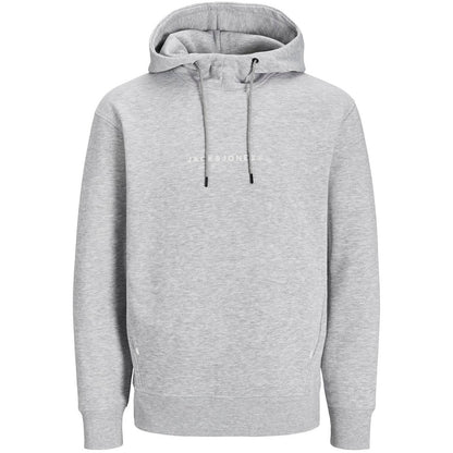 Jack & Jones Plus Size Tree Hoodie Light Grey Melange