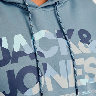 Jack & Jones Plus Size Luke Graphic Overhead Hoodie Goblin Blue