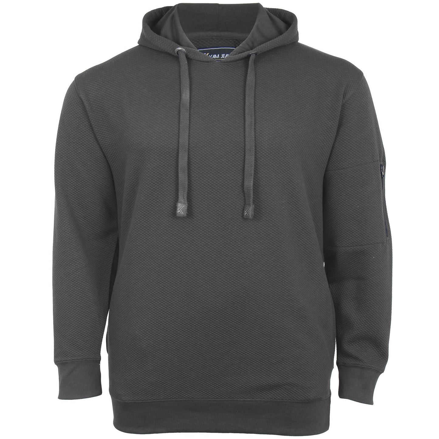 Plus Size Textured Overhead Hoodie Charcoal