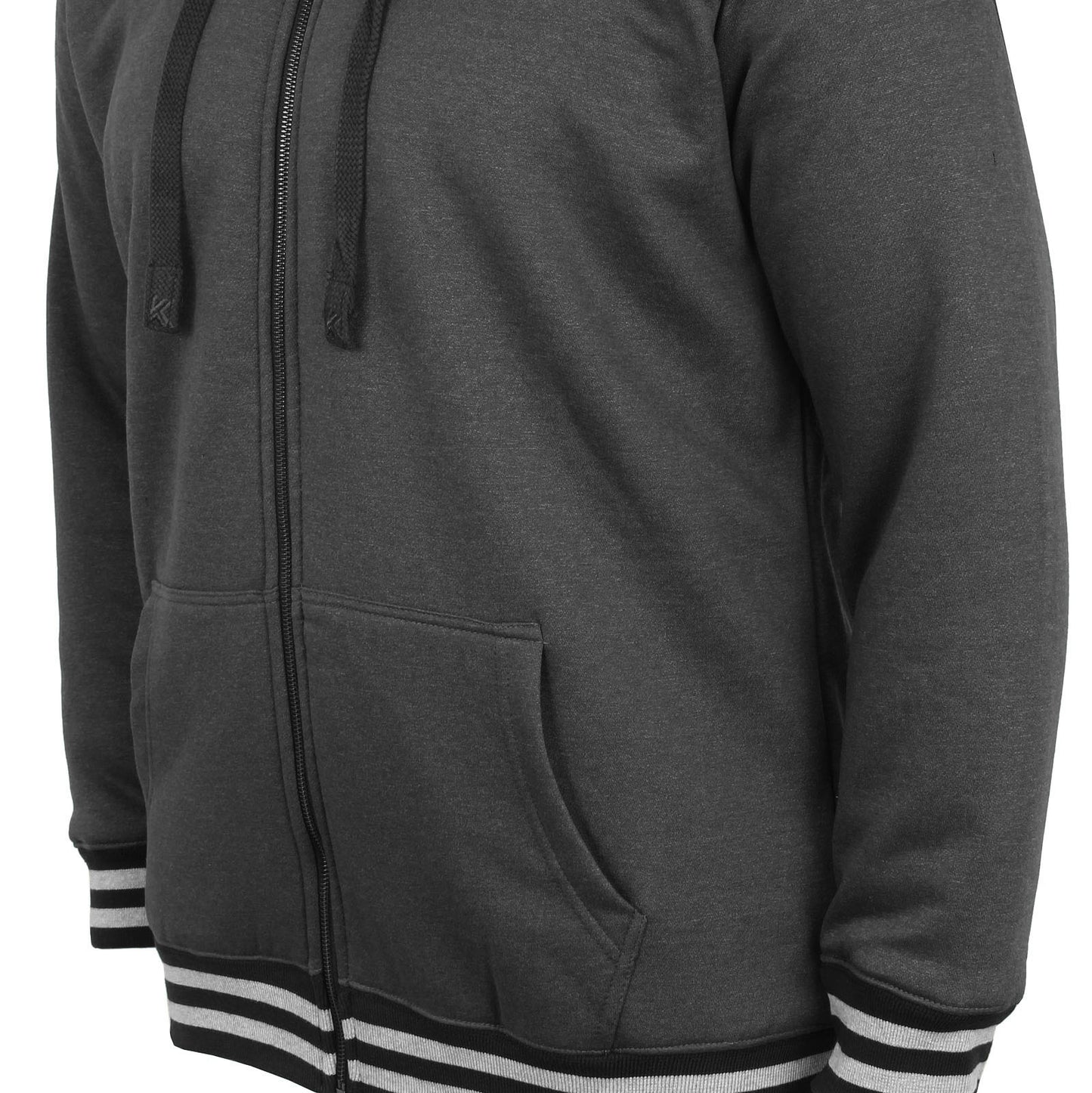 Plus Size Zip Through Sherpa Hoodie Charcoal