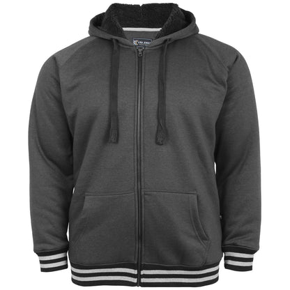 Plus Size Zip Through Sherpa Hoodie Charcoal