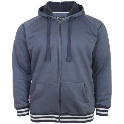 Plus Size Zip Through Sherpa Hoodie Midnight