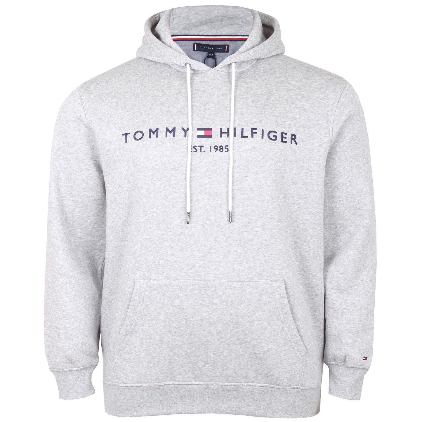 Tommy Hilfiger Plus Size Embroidered Logo Hoodie Light Grey Heather