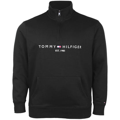 Tommy Hilfiger Plus Size Logo Mock Neck Sweatshirt Black