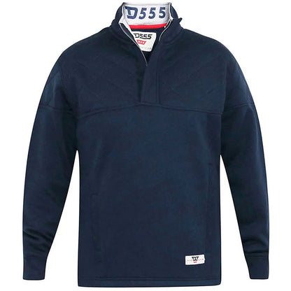 Plus Size Swann Quilted 1/4 Zip Sweatshirt Navy