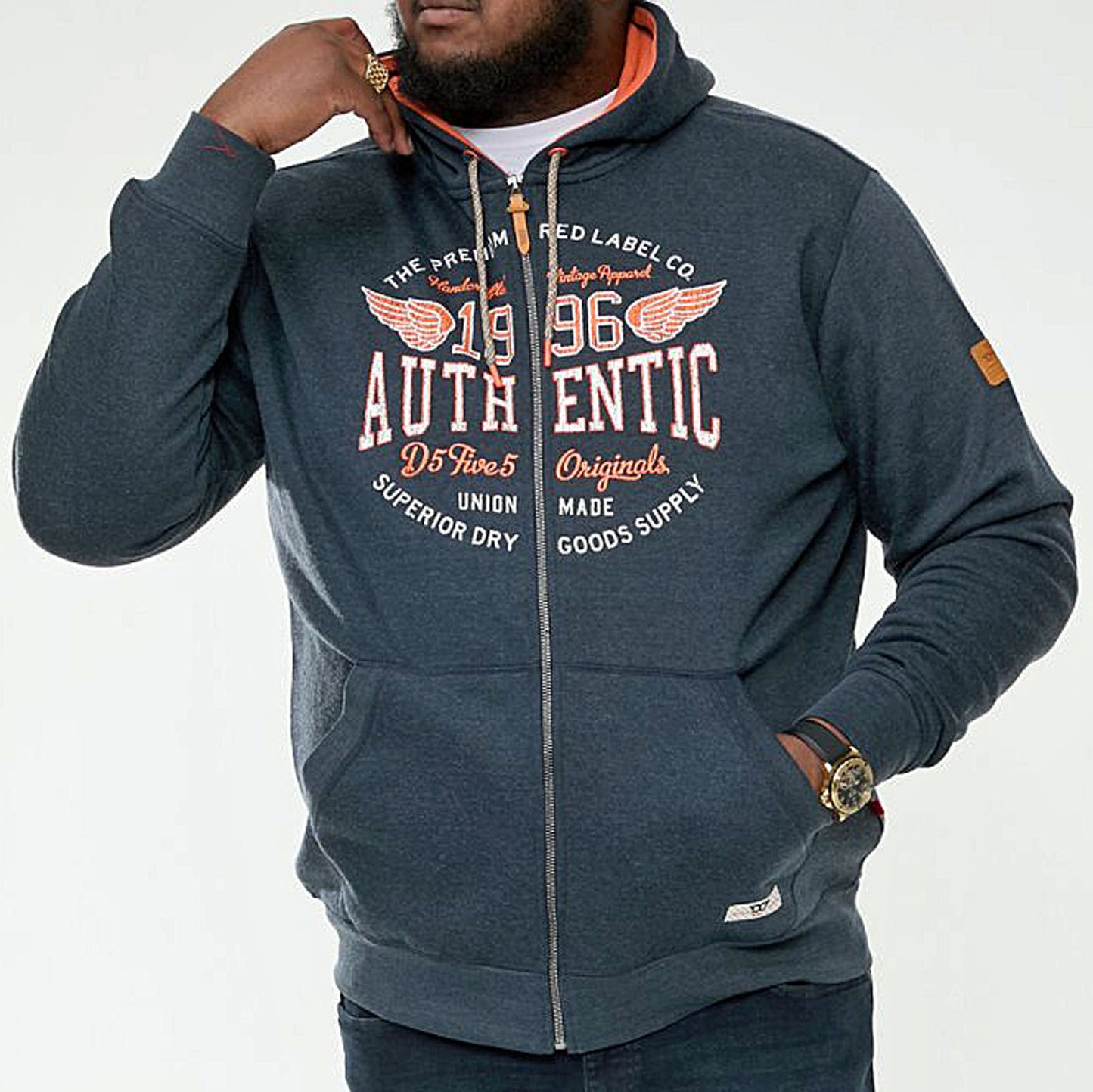 Plus Size Hamilton Graphic Zip Hoodie Denim