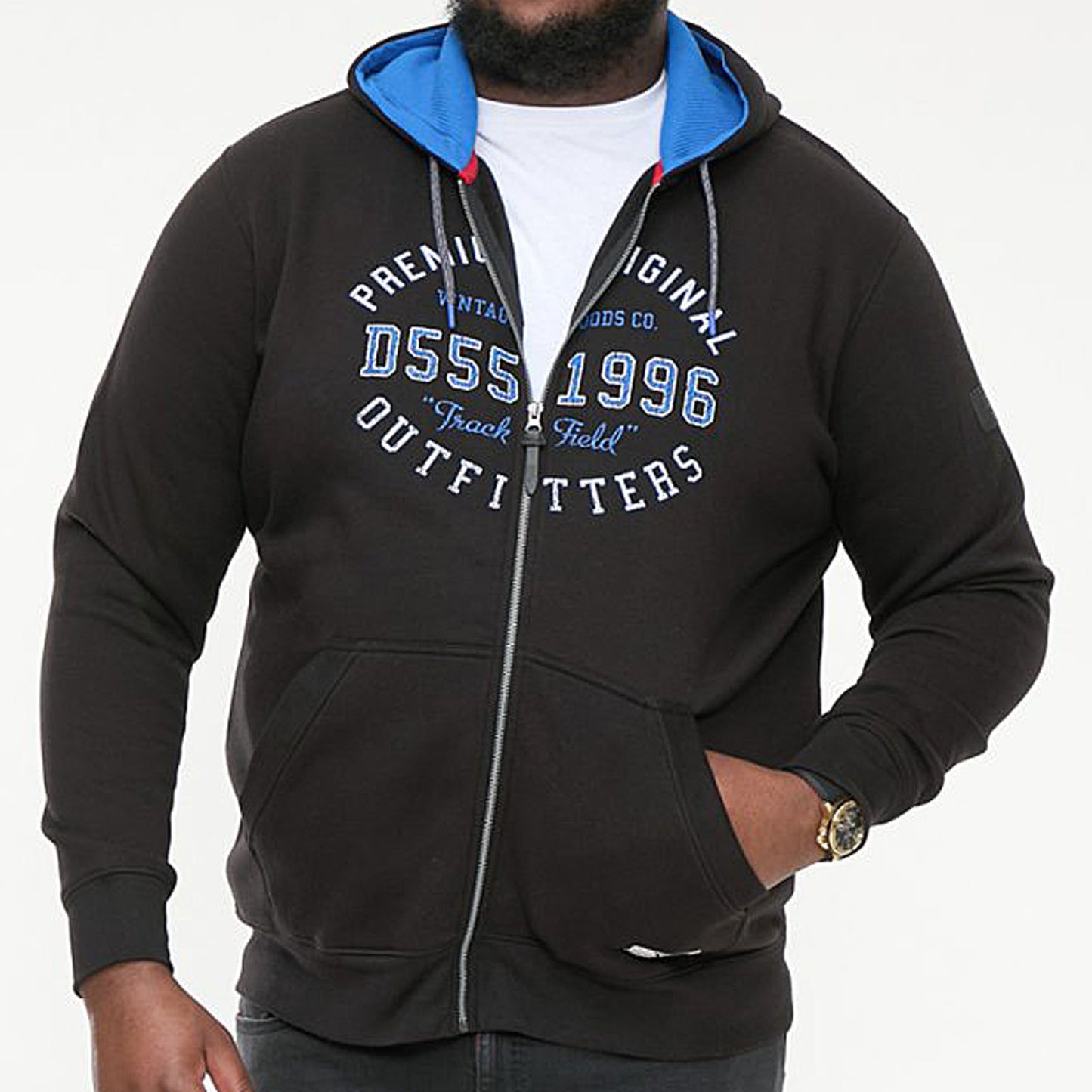 Plus Size Lingard Zip Hoodie Black