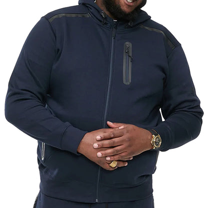 D555 Plus Size Gabriel Couture Zip Hoodie Navy