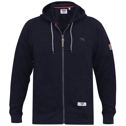 D555 Plus Size Irvin Jacquard Zip Hoodie Navy