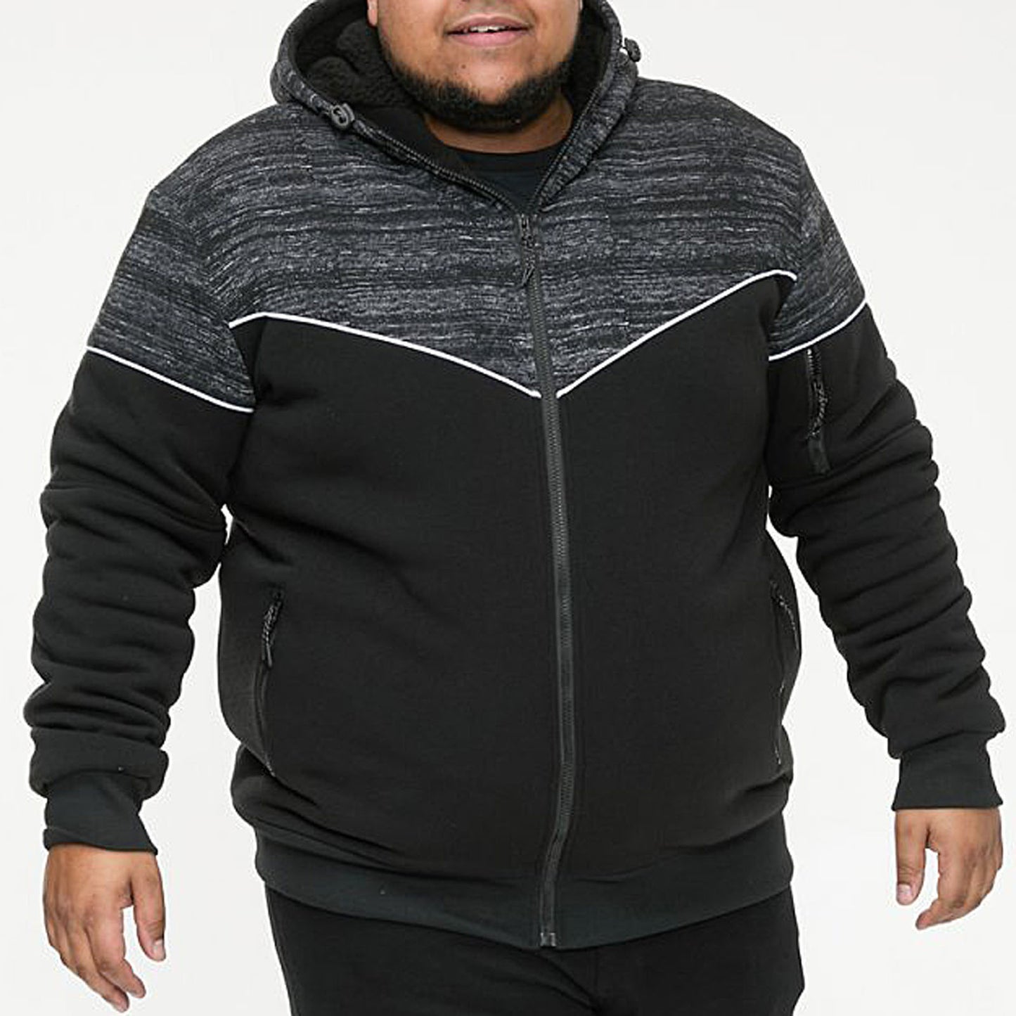 Plus Size Hennessey Sherpa Lined Zip Hoodie Black