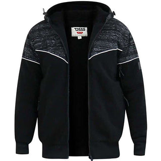 D555 Plus Size Hennessey Sherpa Lined Zip Hoodie Black