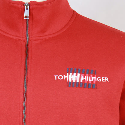 Tommy Hilfiger Plus Size Flag Embroidery Zip Sweatshirt Dark Magma