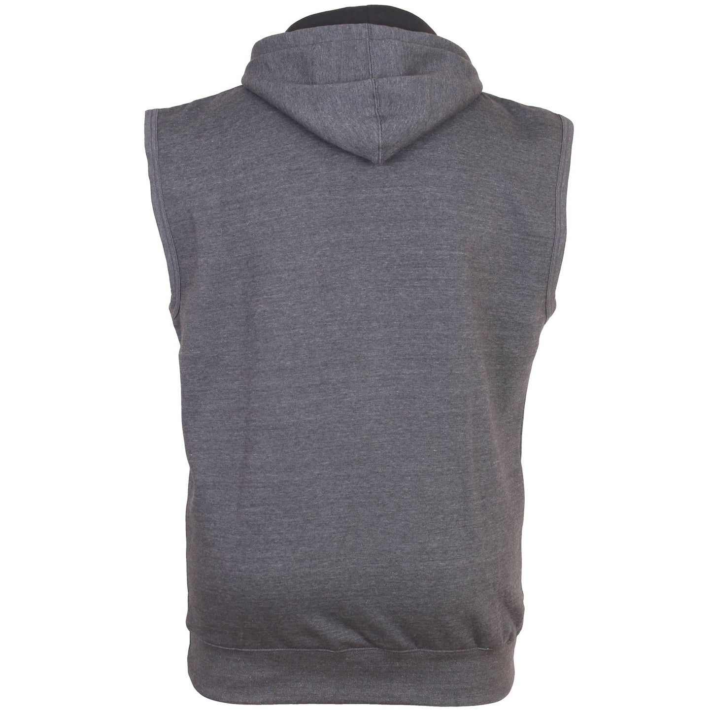 Kam Jeans Plus Size Zip Through Sleeveless Hoodie Charcoal