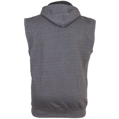 Kam Jeans Plus Size Zip Through Sleeveless Hoodie Charcoal