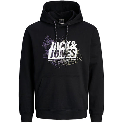 Plus Size Map Logo Hoodie Black