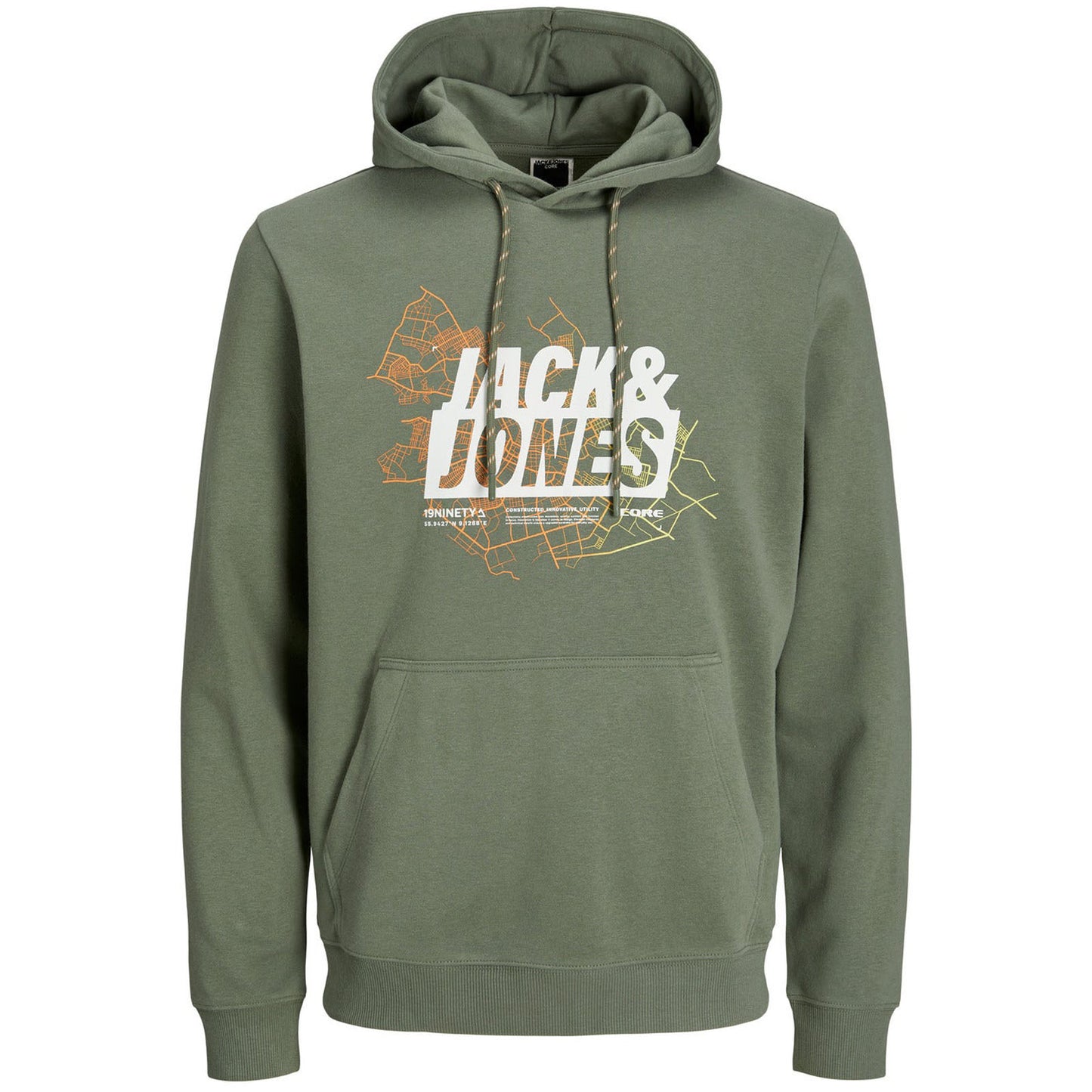 Plus Size Map Logo Hoodie Agave Green