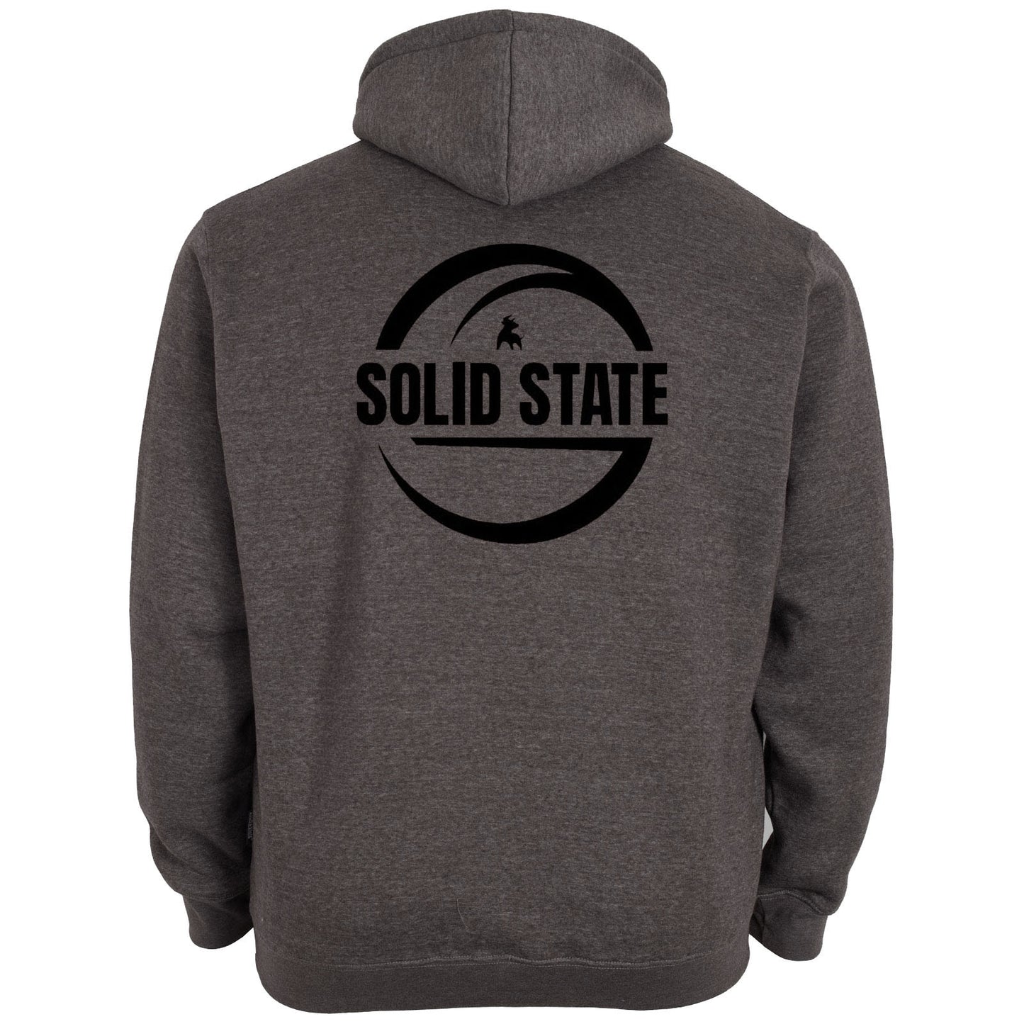 Solid State Plus Size Back Logo Hoodie Grey Marl