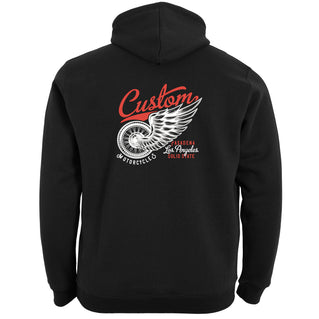 Solid State Plus Size Custom Motorcycles (Back Print) Hoodie Black