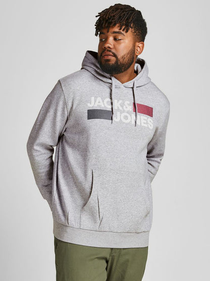 Plus Size  Corp Logo Hoodie Grey/Play