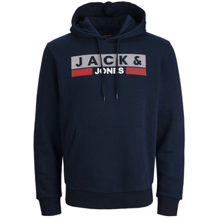 Jack & Jones Plus Size Corp Logo Hoodie Navy Blazer/Play4