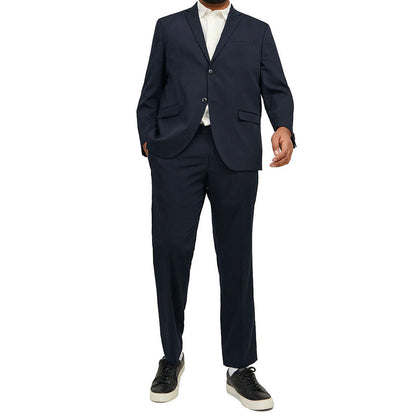 Plus Size Franco Slim Tailored Trousers Dark Navy