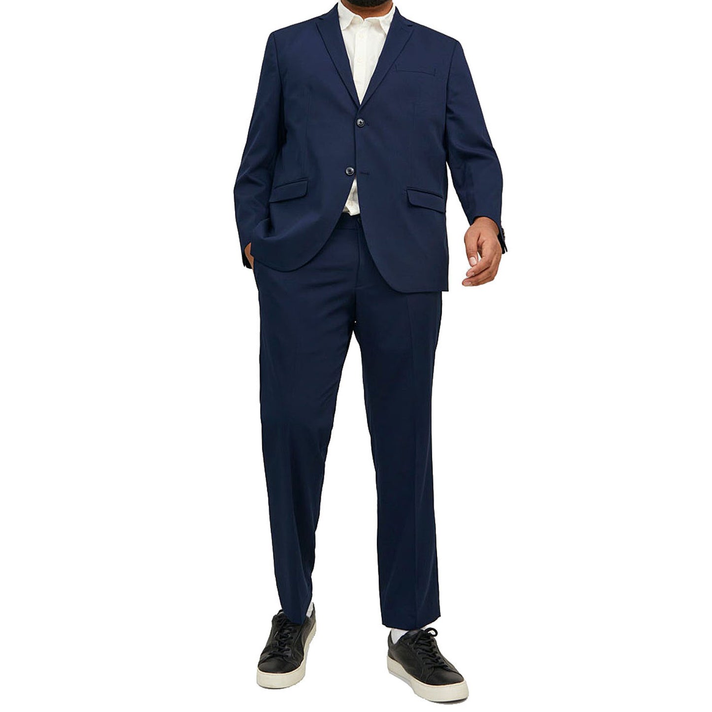 Plus Size Franco Slim Tailored Trousers Medieval Blue