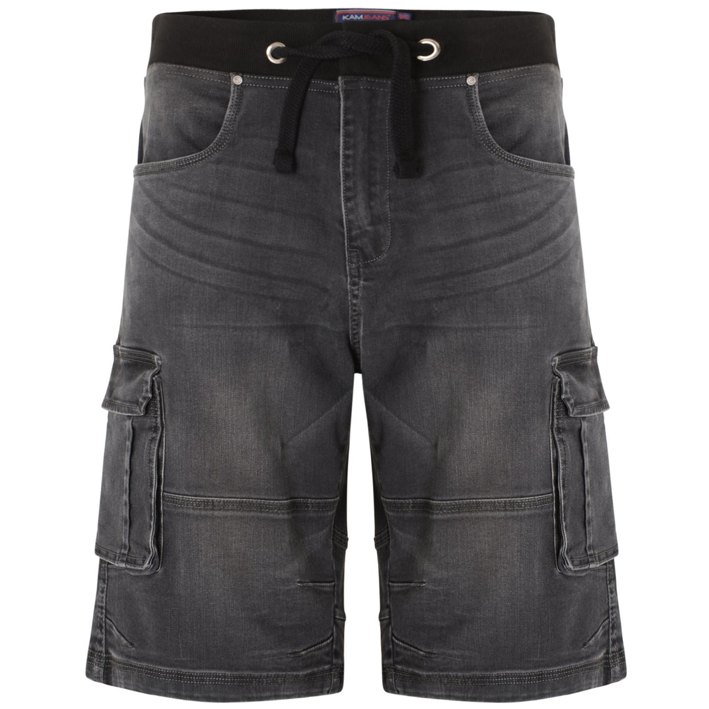 Plus Size Dito Elasticated Denim Shorts Charcoal