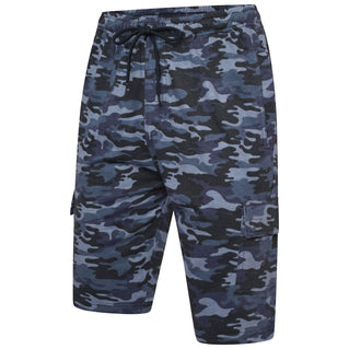 Kam Jeans Plus Size 3306 Cargo Camo Lounge Shorts Navy