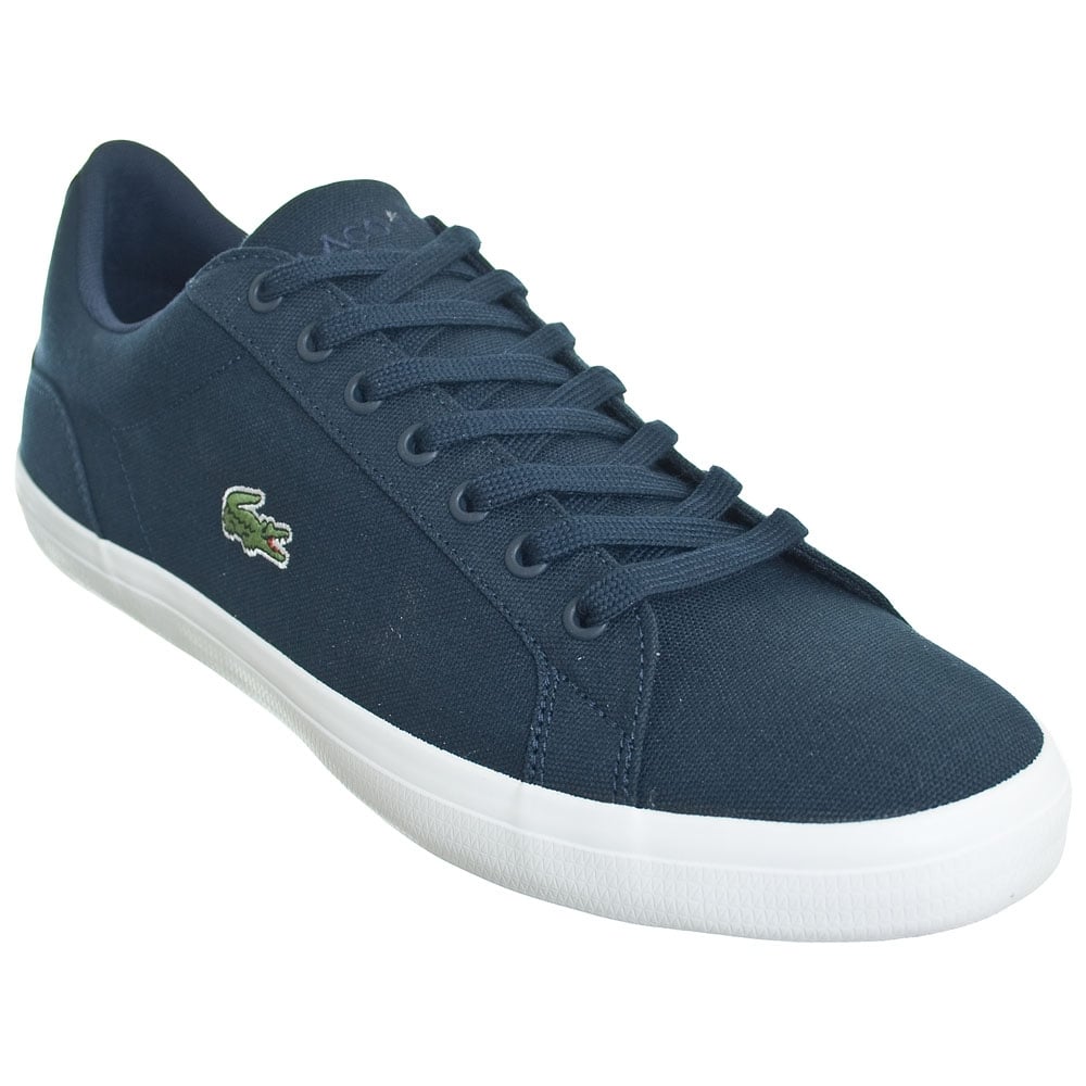 lacoste lerond canvas trainers