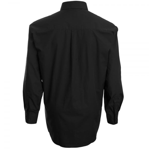 Plus Size Sh151 Plain Collar L/s Shirt Black